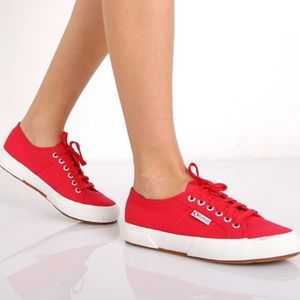 Red superga sneakers